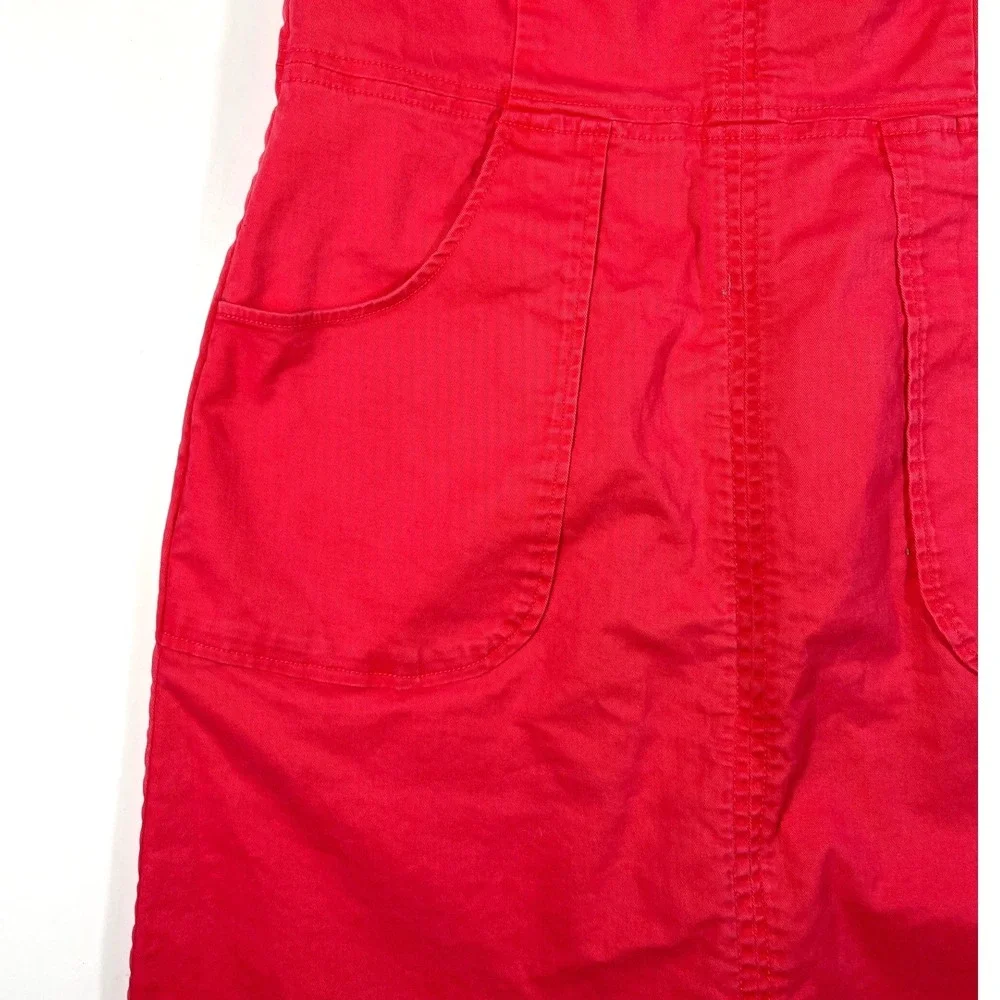 Boden Coral Pink Cotton Canvas Sleeveless Mini Dress Size 6P Pockets Chic Summer